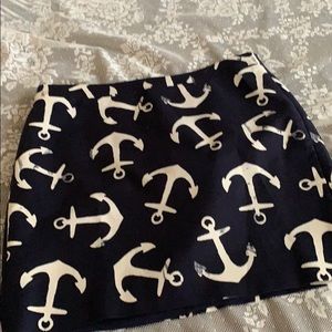 J. CREW Nautical Navy ANCHOR MINI SKIRT 6 NEW
